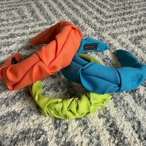 Vibrant Headband Set - Orange, Blue, Green